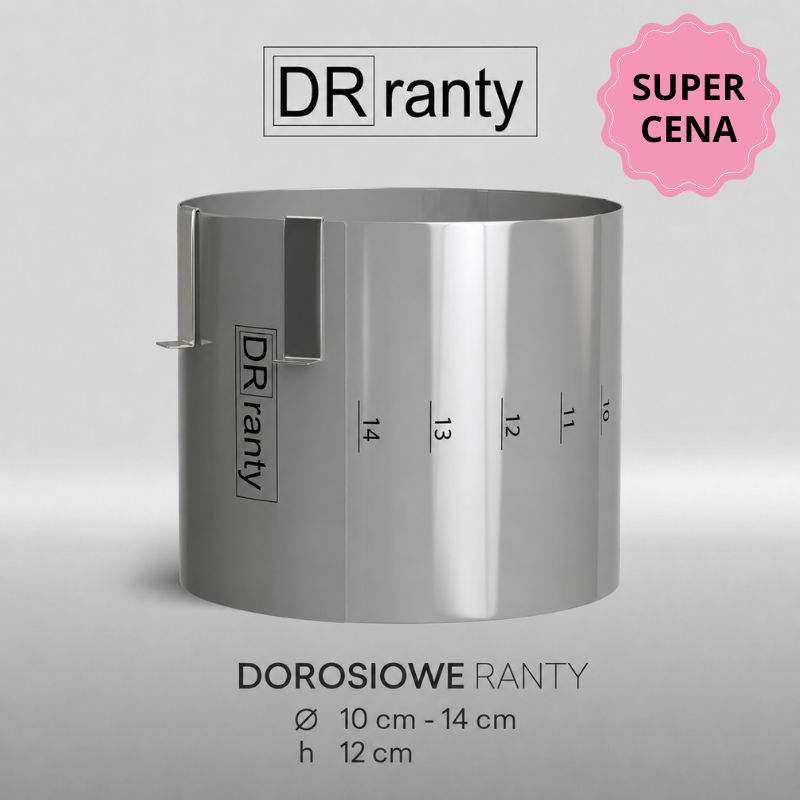 Rant do tortu regulowany 10-14 cm z podziałką, wys. 12 cm – Dorosiowe Ranty