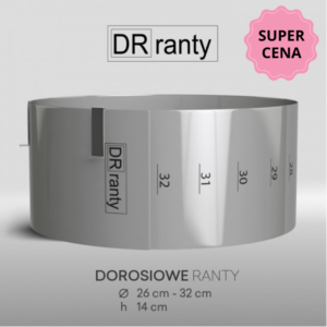 Rant do tortu regulowany 26-32 cm z podziałką, wys. 14 cm – Dorosiowe Ranty