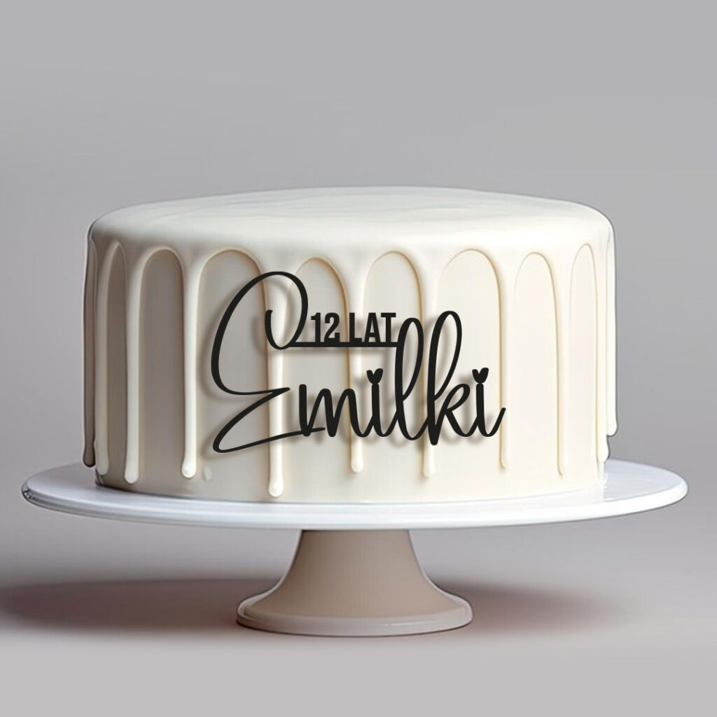 Dekor na bok tortu imie+wiek