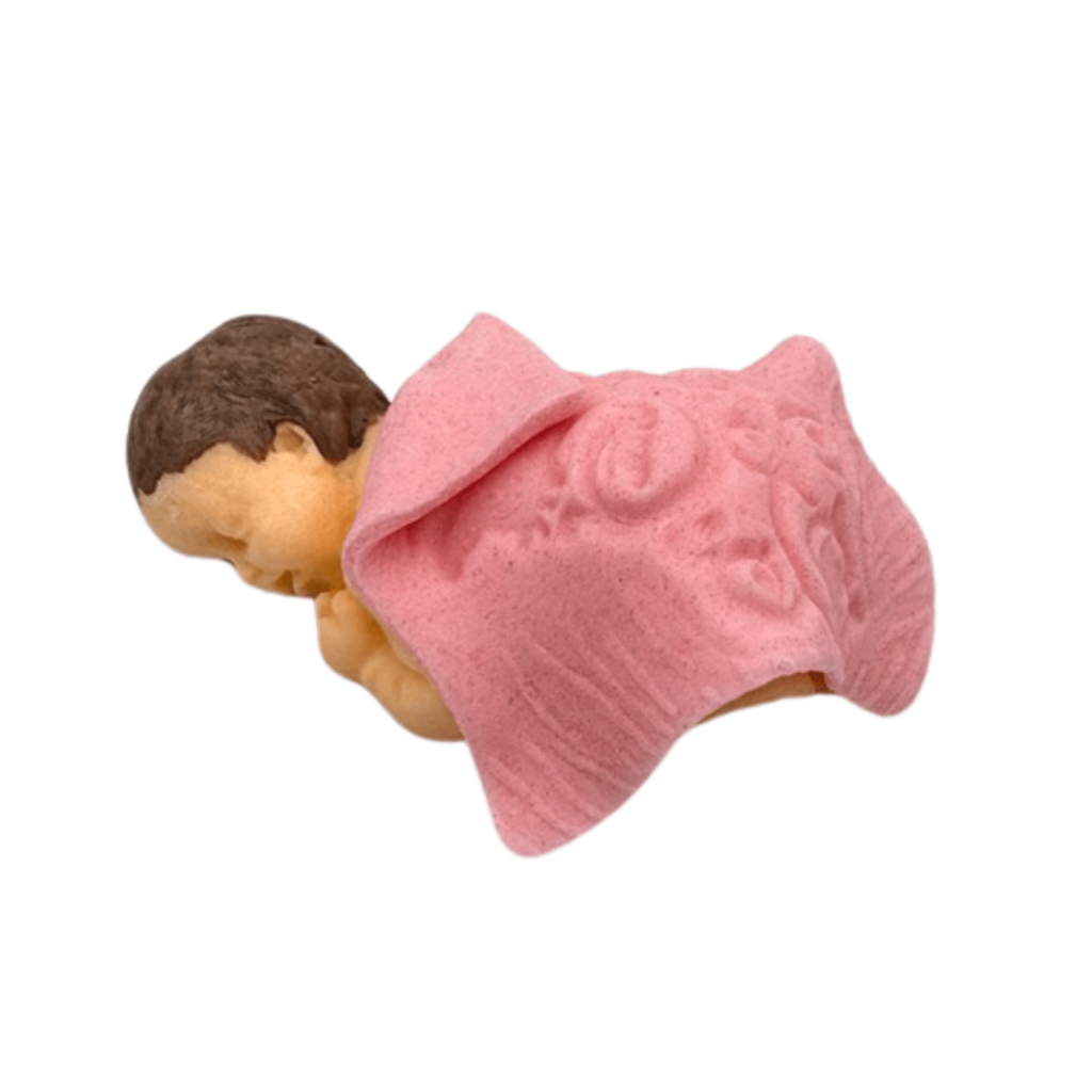 Figurka cukrowa dziecko z różowym kocykiem, 5cm