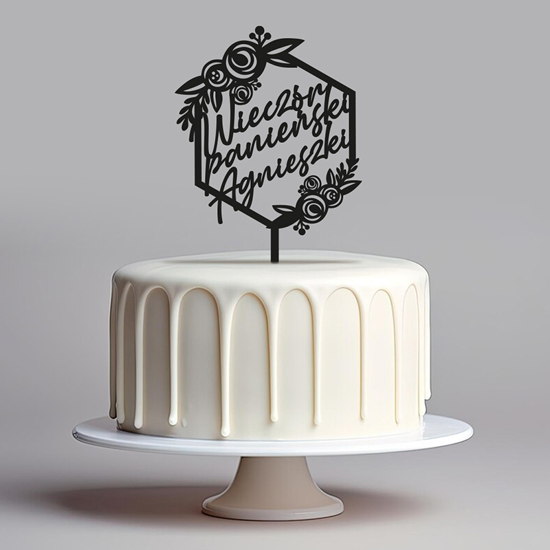 Topper na Wieczór Panieński w ramce + imię