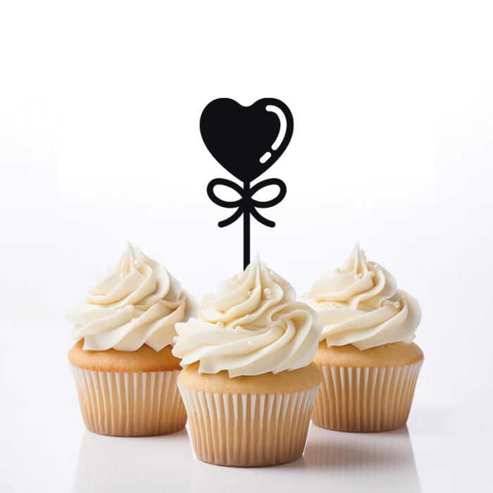 Topper walentynkowy Serce z kokardką