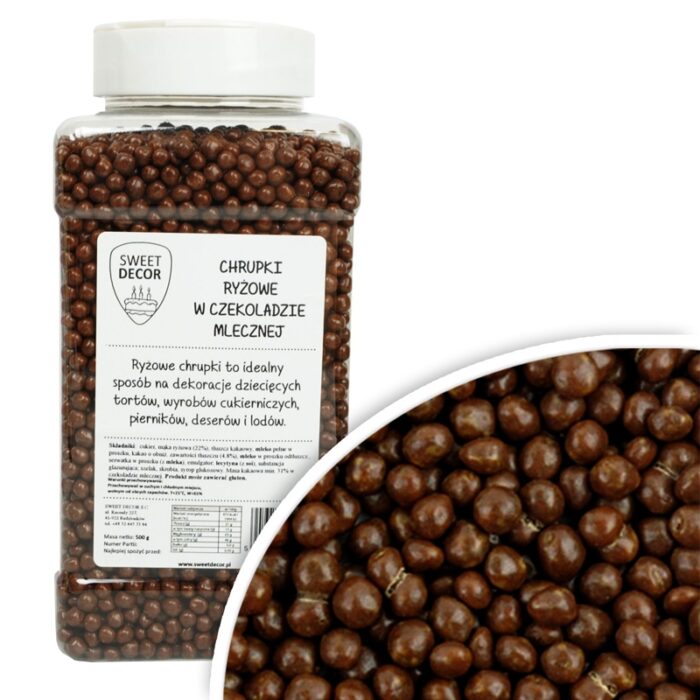 Chrupki ryżowe w mlecznej czekoladzie, 500g