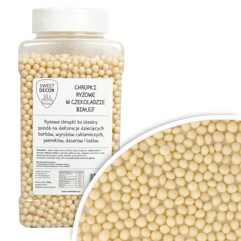 Chrupki ryżowe w białej czekoladzie, 500g