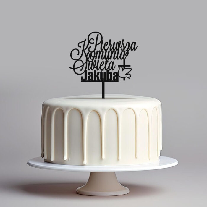 Topper personalizowany Pierwsza Komunia Święta + imię