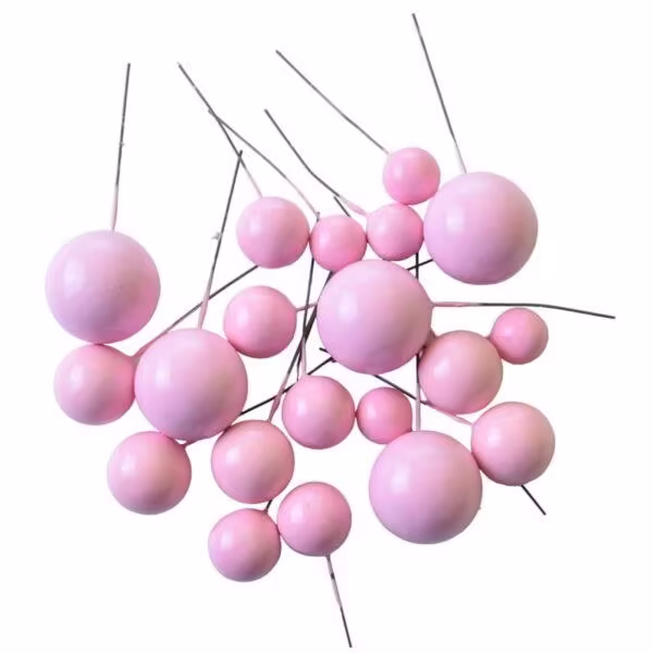 Różowe kule na piku, 20 szt
