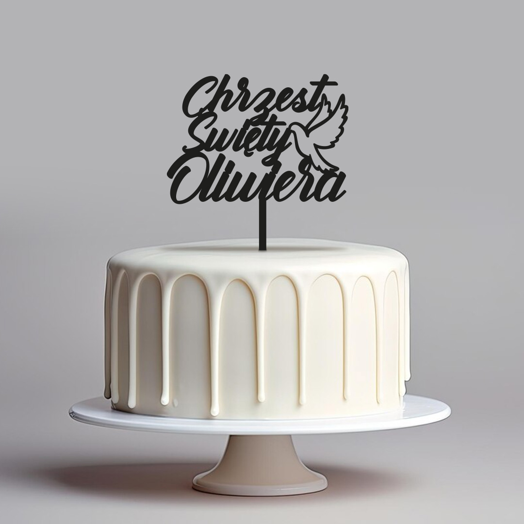 Topper Chrzest Święty z gołębiem, personalizowany