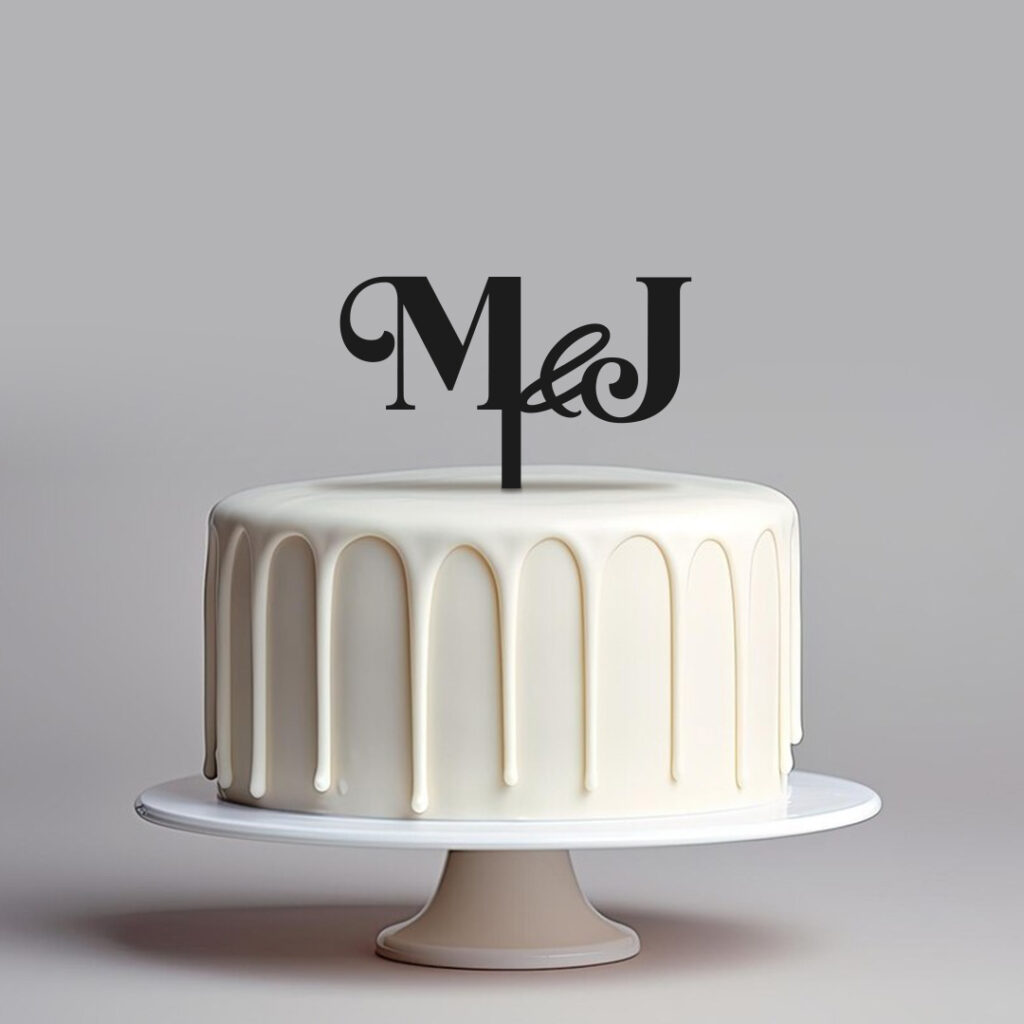 Topper inicjały – na tort weselny