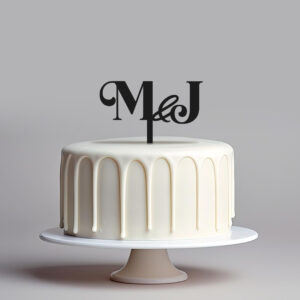 Topper inicjały – na tort weselny