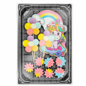 Dekoracja cukrowa Kolorowy jednorożec 2D