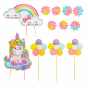 Dekoracja cukrowa Kolorowy jednorożec 2D