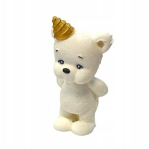 Figurka czekoladowa biały Miś w czapeczce