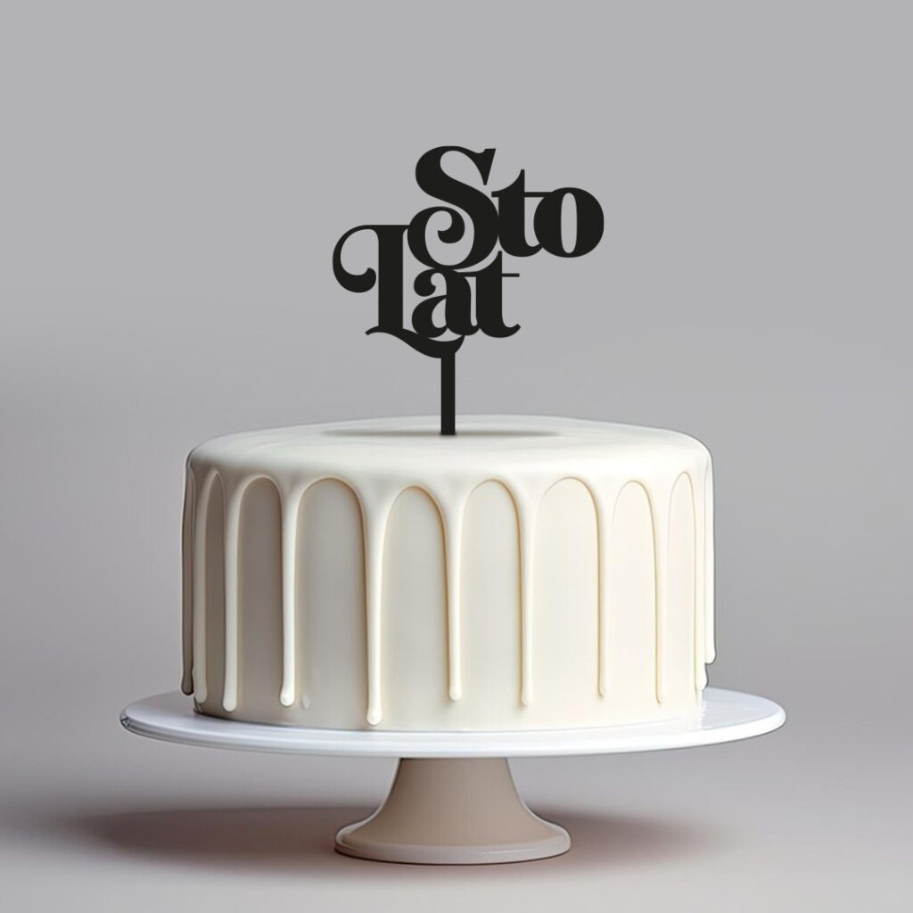 Topper Sto Lat, pionowy - Słodkie Akcesoria