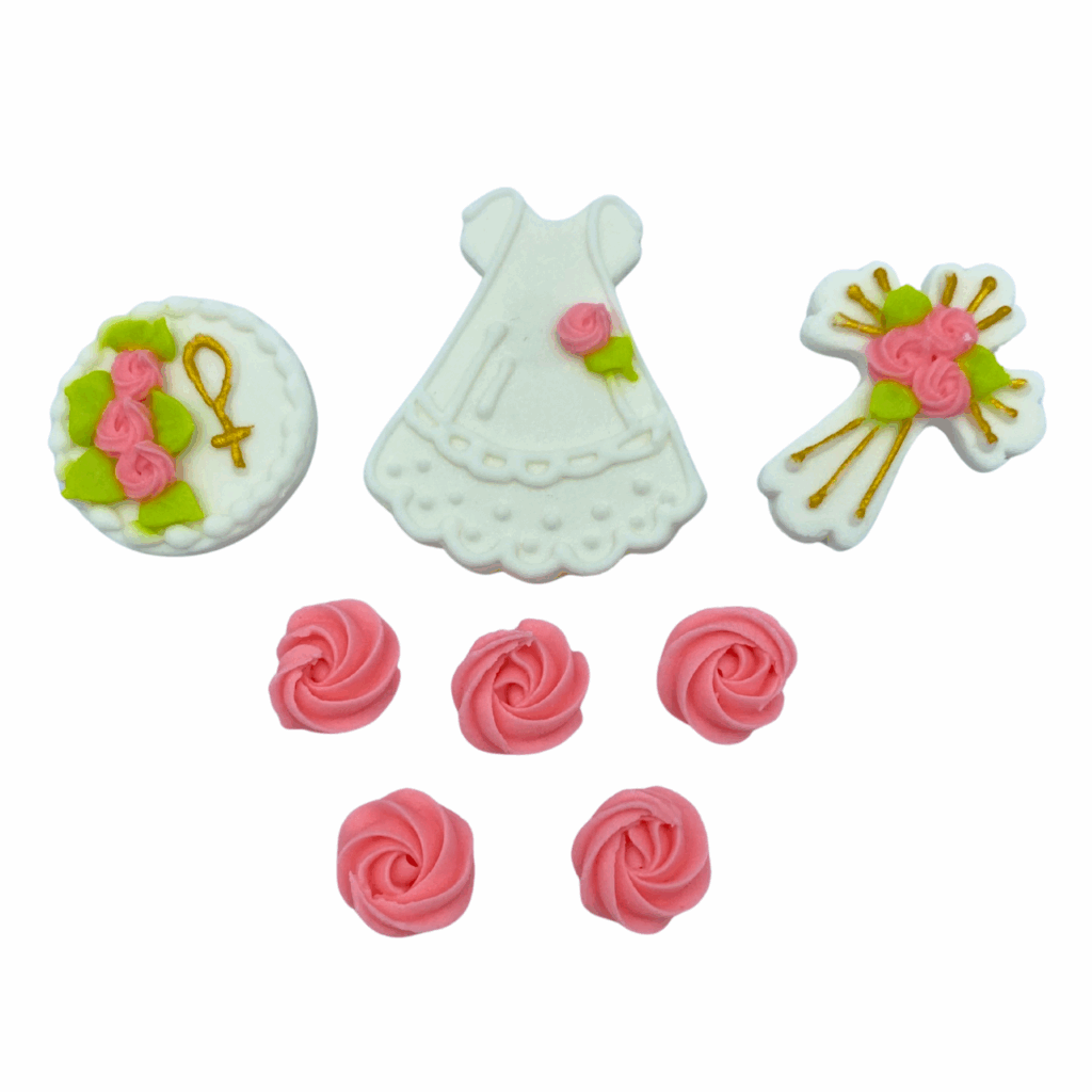 Zestaw cukrowy na chrzest, różowy - Ditarte