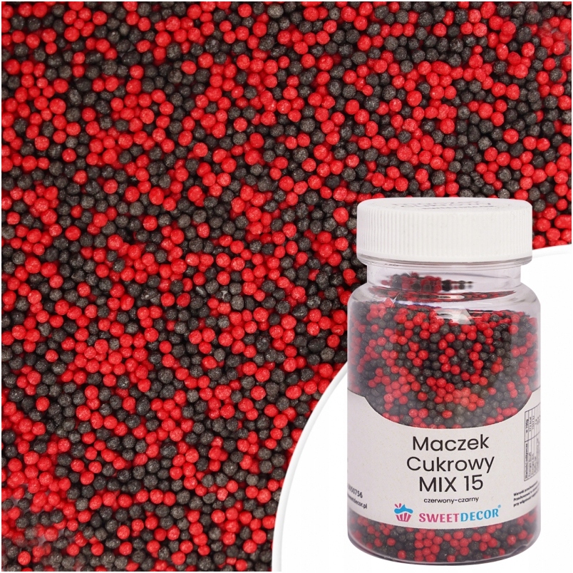 Maczek cukrowy Czarno- czerowny, 75g