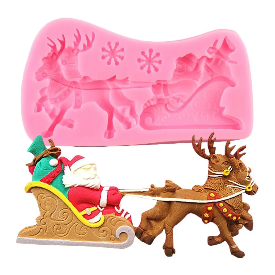 Forma silikonowa Mikołaj w saniach