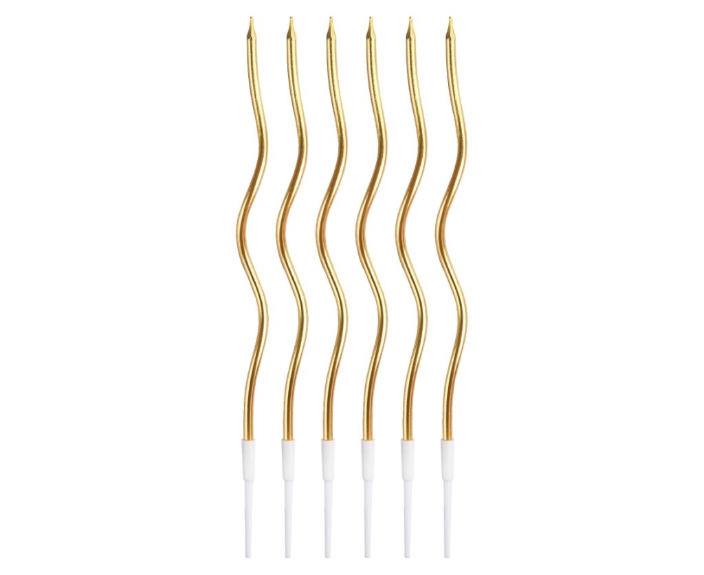 Świeczki świderki złote, 6szt - Godan
