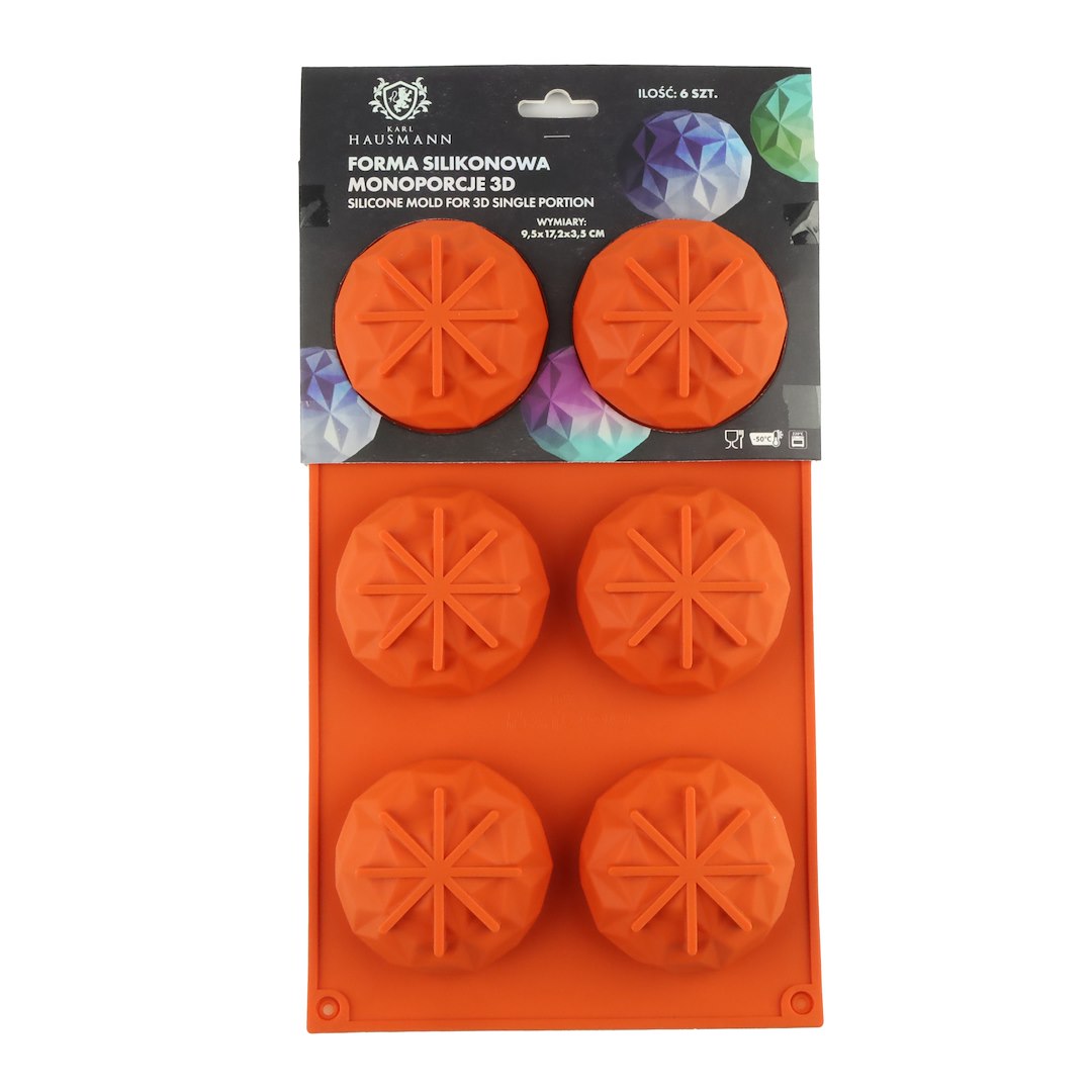 Forma silikonowa do monoporcji KULA GEOMETRYCZNA, 6szt.