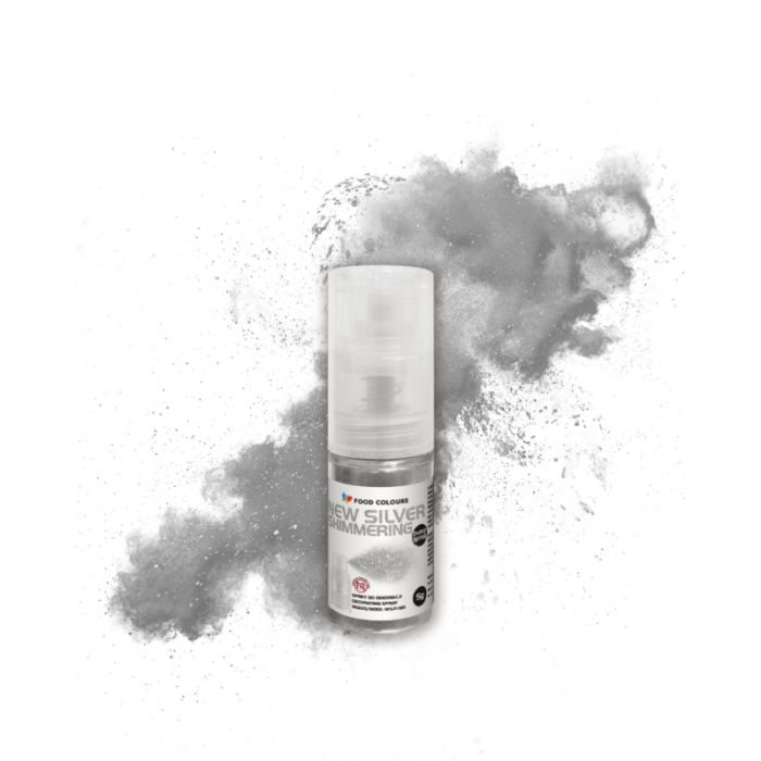 Srebrny brokat jadalny z pompką, 5g - Food Colours