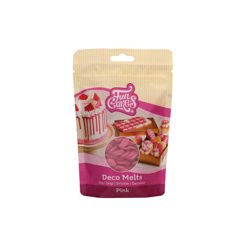 Polewa Deco Melts różowa, 250g – FunCakes